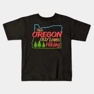 This Oregon Guy Loves Hiking Gift Kids T-Shirt